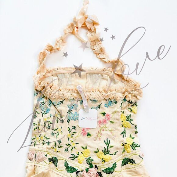 FILLYBOO Meadow Halter Mini Dress In Delicacy NWT - Picture 11 of 13